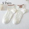 5 Pairs of Ladies Summer Cotton Lovely Shallow Mouth Short Boat Socks
