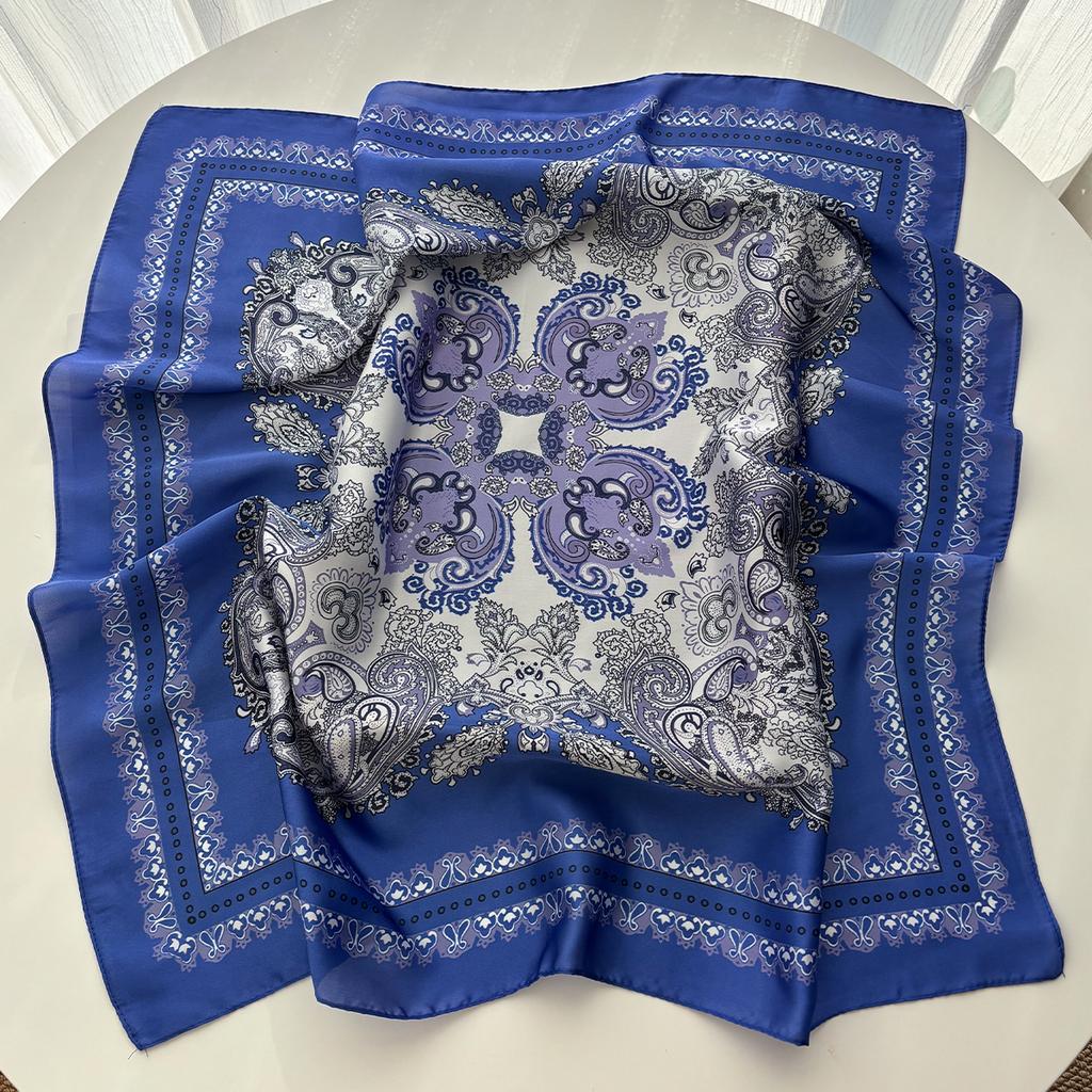 Fashion Women Leopard Print Square Scarf Silk Feeling Neckerchief Bandana Lady Shawl Scarves Wrap Head Kerchief Hair Band Ties