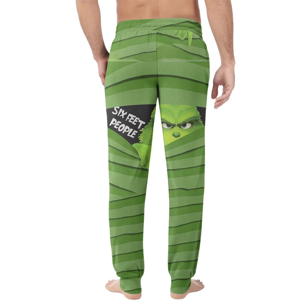 Men's Drawstring Pocket Cuffed Casual Pants Home Sleep Pants