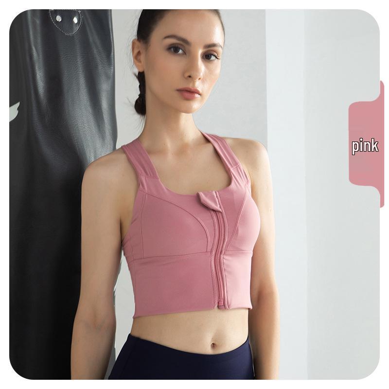 

Большой размер, противоударный бюстгальтер для йоги на молнии: Стильная летняя спортивная майка для женщин XL