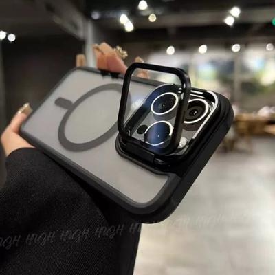 The Lens Bracket Protective Lens Is Suitable for Apple 16promax, Skin-like Matte Magnetic Phone Case, and IPhone15 Protective Case