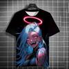 Cartoon Tattoo Girl Pattern Men's T-Shirt 3d Printed Oversized Sweatshirt For Men Bad Girl Harajuku Top Short Sleeve T Shirts
