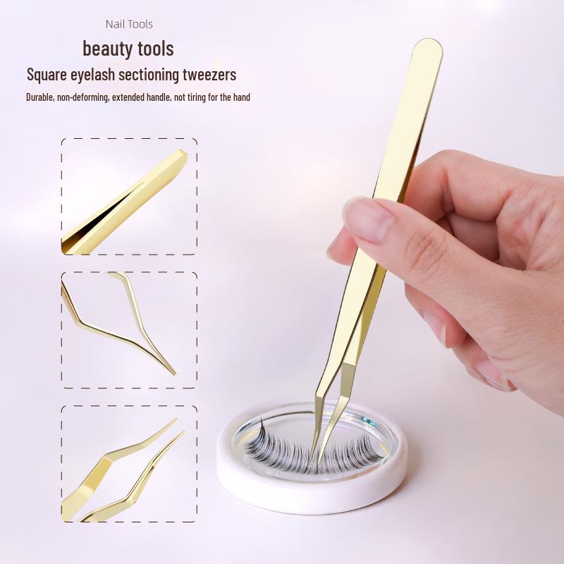 Stainless Steel Eyelash Tweezers - New Separating Clip for False Lashes