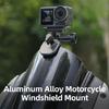 Secure Action Camera Windshield Bracket Support Thickened Silicone Padding for Bike, Aluminum with Strong Clamping Force