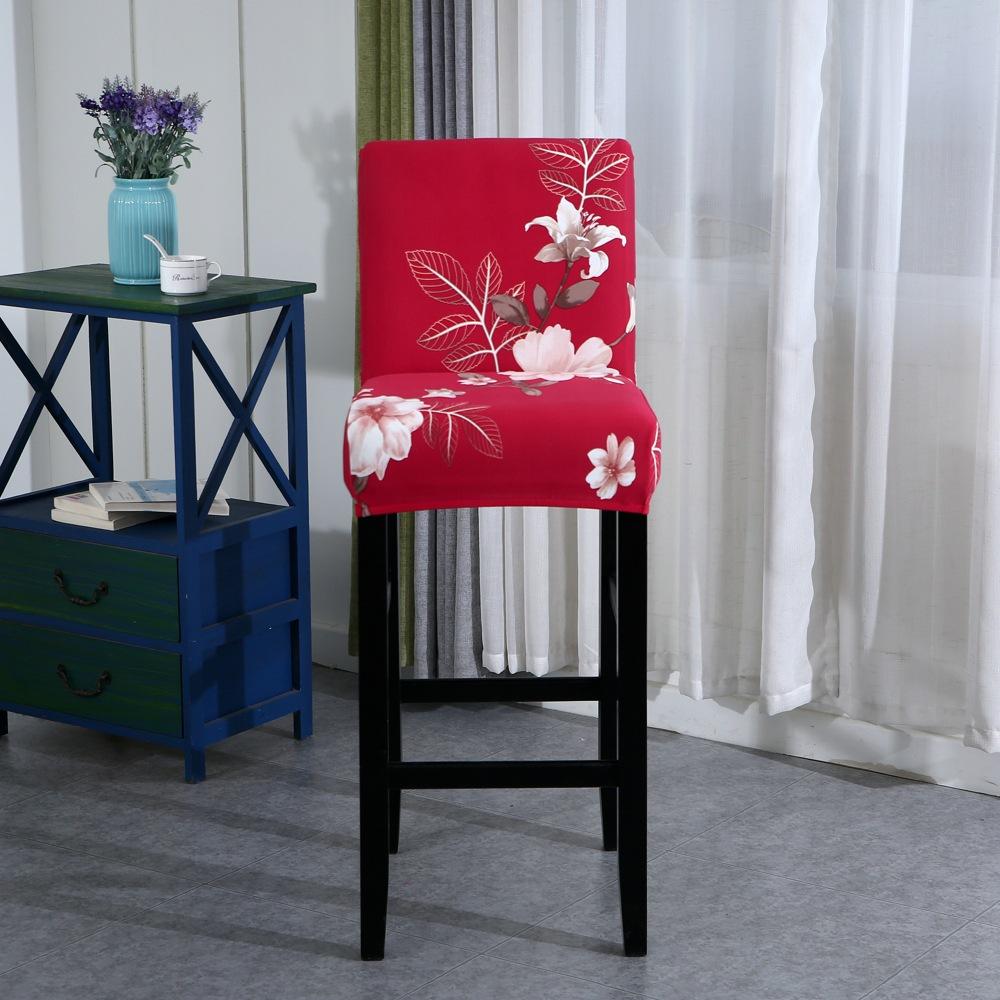 Anti-dirty High Stool Bar Chair Cover Stretch Counter Chair Cover Banquet Dining Kitchen Room Bar Chair Protector Housse De Chaise
