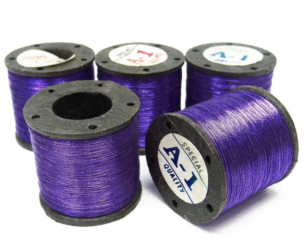 Lot Of 5 Pcs Polyamide Spool Quilting Machine Stitching Metallic Orange