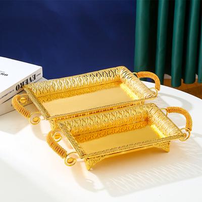 Elegantes Retro-Obsttablett, tragbar, rutschfest, dekorativer Snackteller für den Schreibtisch