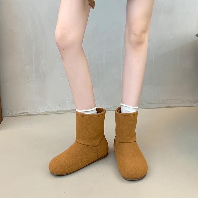 

Inside Heightened Snow Boots Women s 2026 Winter Fleece Platform Booties 40 коричневий