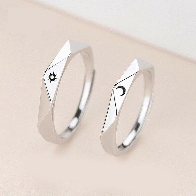 Adjustable Size Ring Couple Rings Fashion Wedding Bride Groom Jewelry