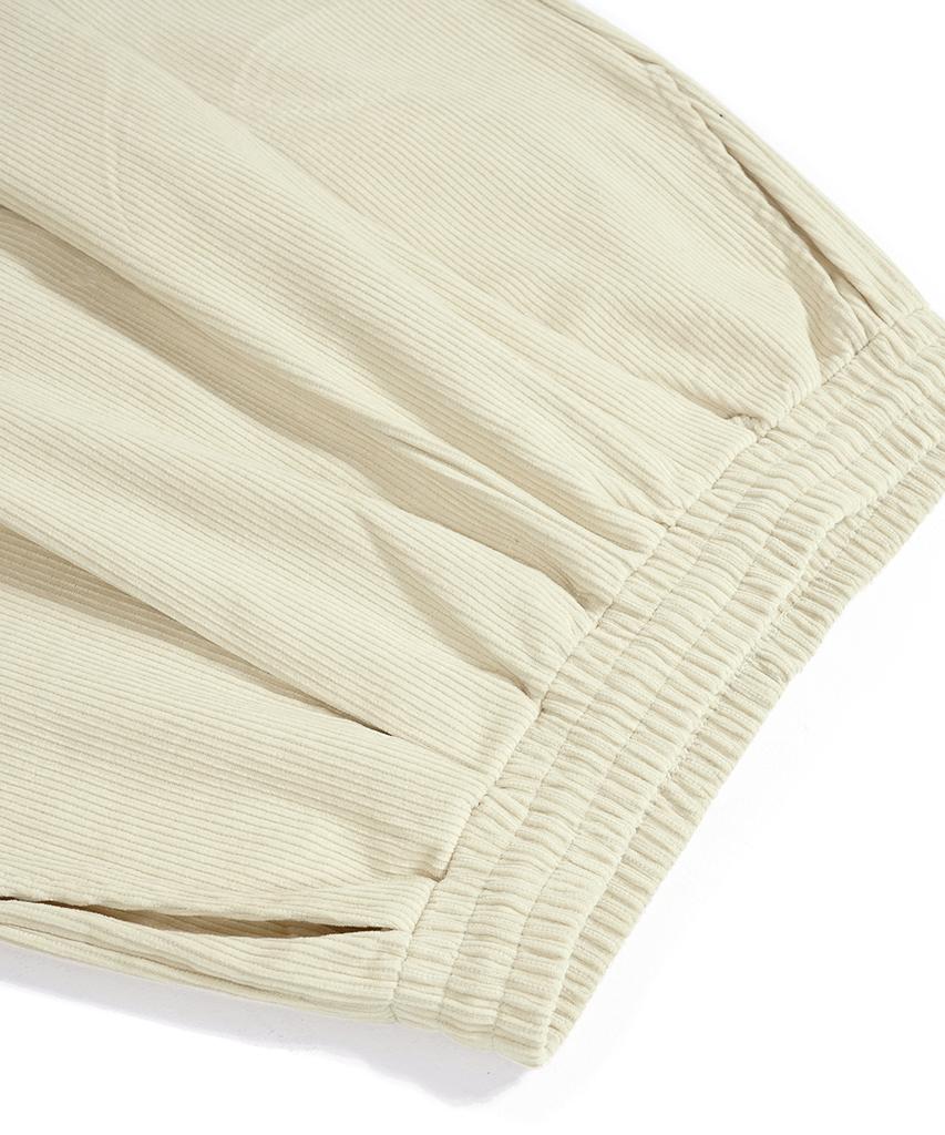GAKKAI UNIONS One-Pleat Corduroy Pants Cream