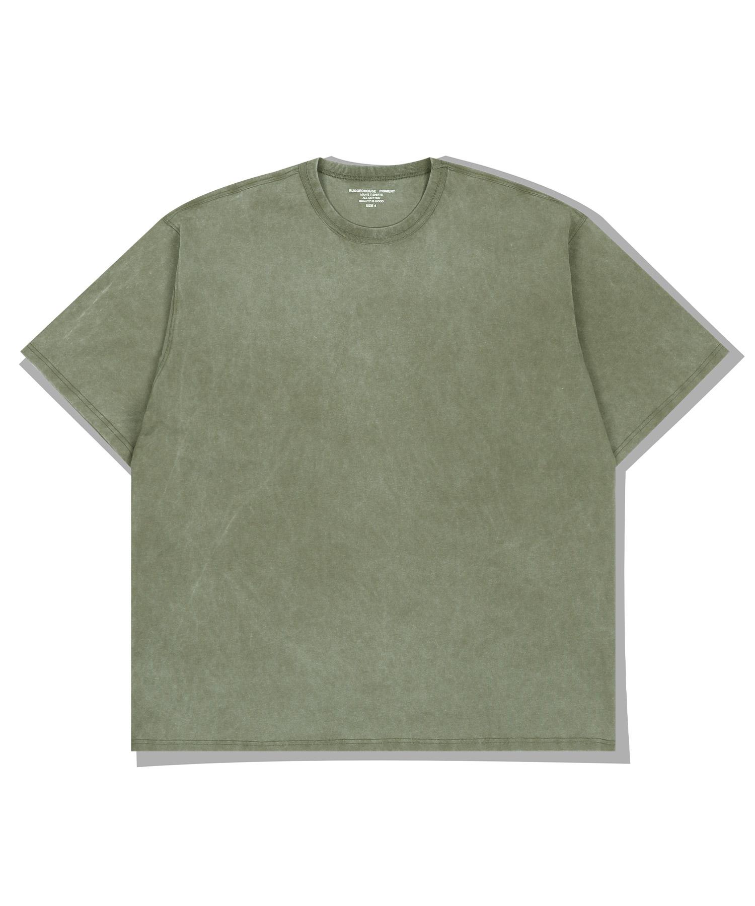 Rugged House 16S Pigment Washing Half T-Shirts Khaki Khaki/(2)