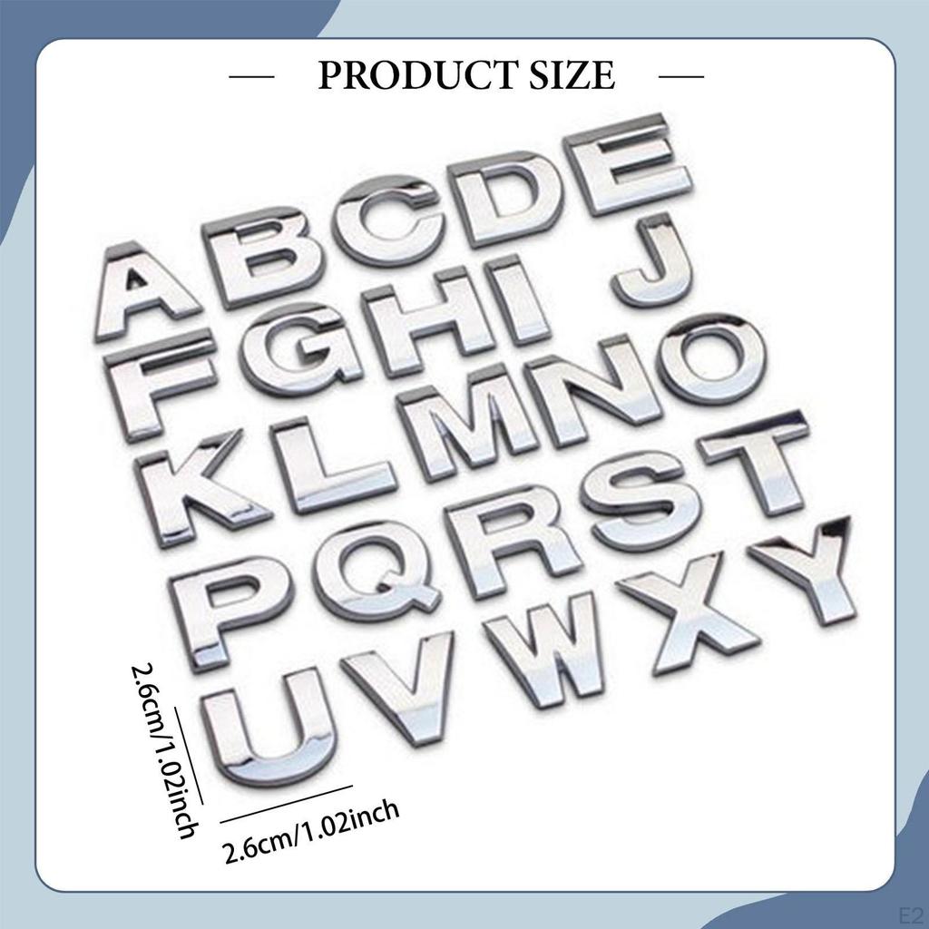 26 Pieces 3D Car Letter Sticker Alphabet Installation Vehicle Body Decal Auto for Door SUV