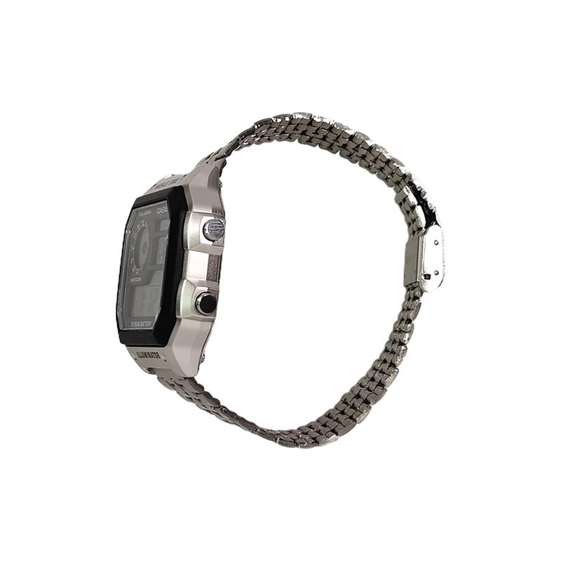 CASIO Customized watch modified series simple sports retro waterproof 100 meters AE-1200WHD-1A modified-silver square blac AE-1200WHD-1A