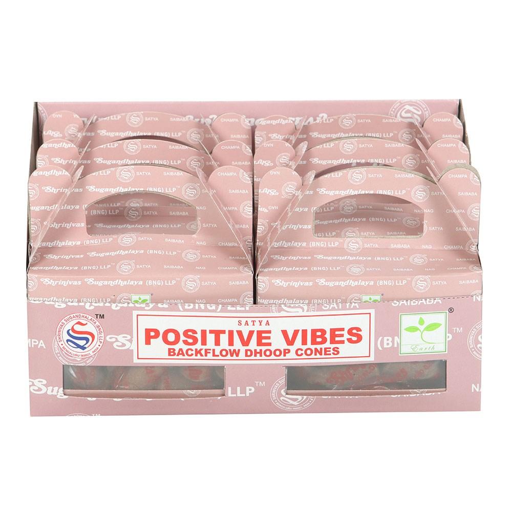 Satya Positive Vibes Backflow Incense Cones (Pack of 12)