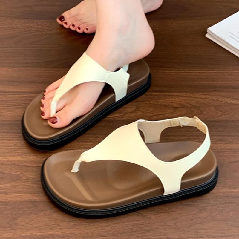 

Модные балетки Женские сандалии с перемычкой Модная платформа Летняя обувь 2025 Дизайнерские уютные шлепанцы Новые тренды Повседневные сандалии для женщин 40 бежевый