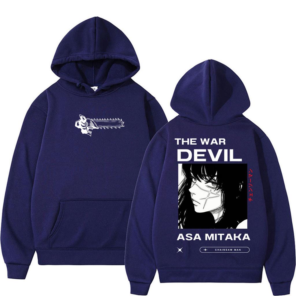 Japan Anime Chainsaw Man The War Devil Hoodies Unisex Harajuku Vintage Sportwear Oversized Fleece Cosplay Pullover Streetwear