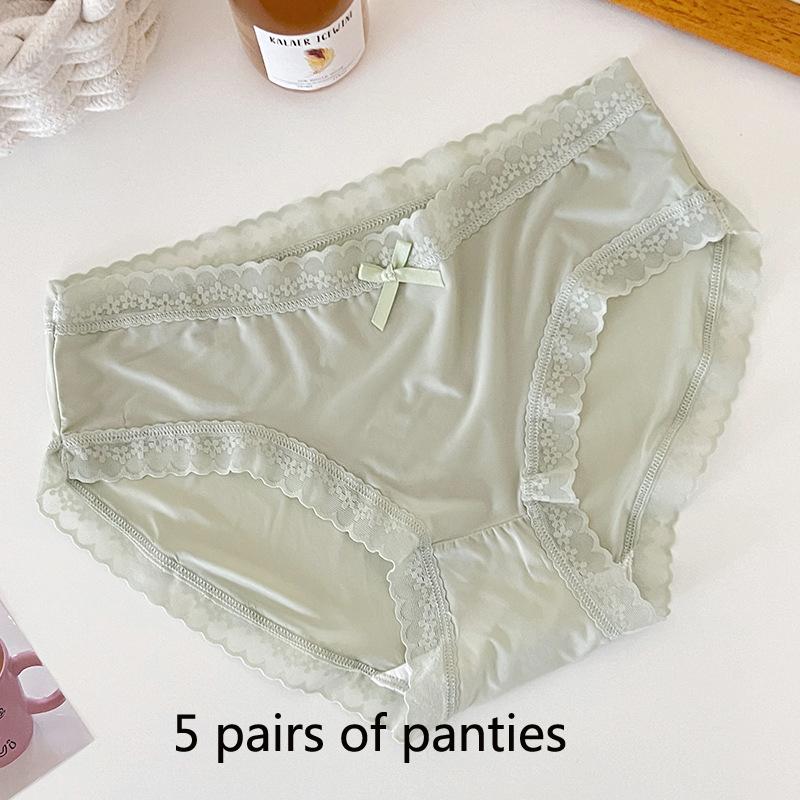 Bare Sense Eis-Seide Damen Slips Dünner Abschnitt Schnelltrocknend Atmungsaktiv Mittelhoch Geschnitten Mädchen Süße Reine Begierde Hautfreundliche Nahtlose Slips Sommer