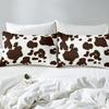 Brown Wildlife Highland Cow Three-Piece Digital Printed Bedding Set Bed Cover