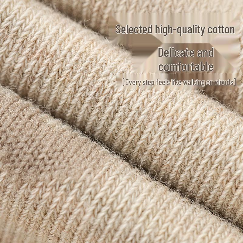 Women's Retro Embroidery Bear Socks - Thick Cotton, Breathable, Half-Fleece, Mid-Calf, Autumn/Winter.