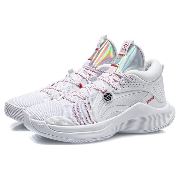 New LINING SILENCER Basketball Shoes Men's Mid top Standard White ABPQ049-3