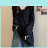 Girl Style T Shirt With V Neck Long Sleeve Splicing Polyester Fabric For Casual Wear