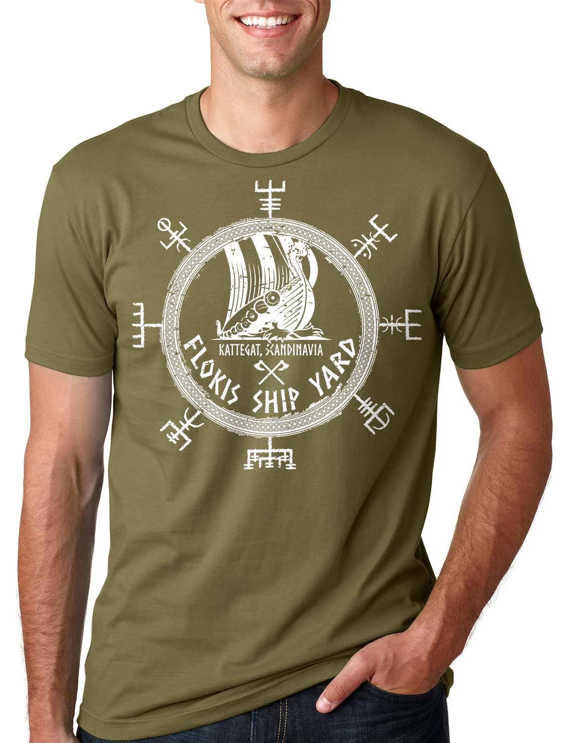 Flokis Shipyard T-Shirt Viking Builder Vikings Tee Valhalla Rune Tee Shirt 4XL