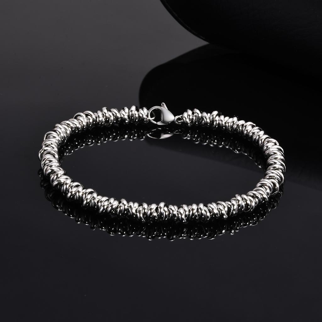 Women's Chic Irregular Twisted Stainless Steel Bracelets, Never Fade Unisex Couple Bracelet Stylish Wristband Jewelry