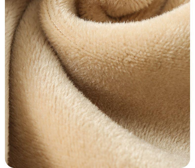 Camel Wool Fleece-Lined Underwear Set: Thick, Warm Base Layer for Women - Ideal for Autumn and Winter.