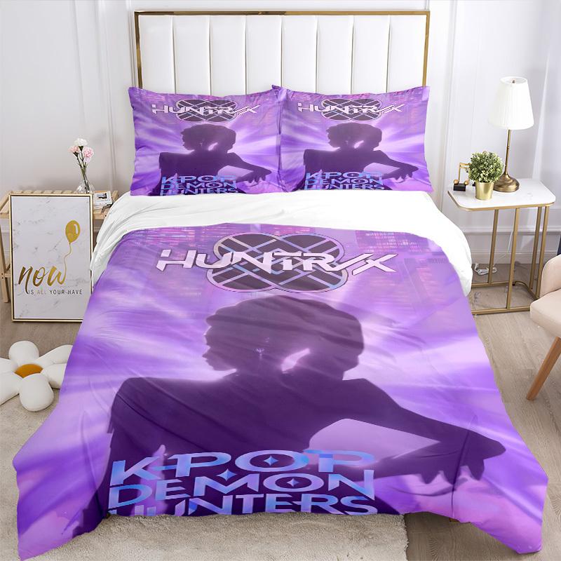 Set Lenzuola KPOP Demon Hunters, Huntrix 3 Pezzi: Perfetto per la camera da letto o la camera degli ospiti. Morbido e Confortevole Senza Anima Inclusa yy251009173