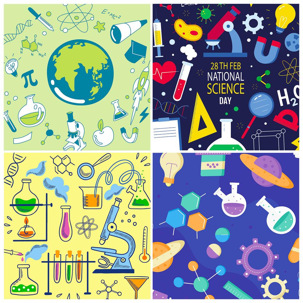 12 Scientific Experiment Hand Account Material Paper Scrapbook Diy Handmade Card Making Creative Backing Background Paper