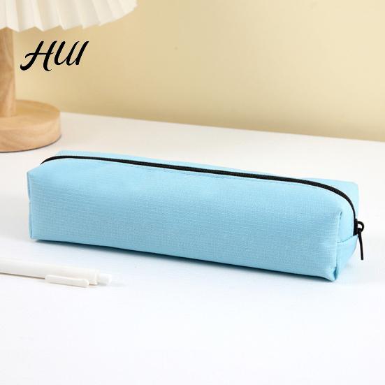 Low-saturation Color Pouch Oxford Pencil Case, Large Capacity Pen Bag, Simple Student Case Zipper for School Office, Lightweight Stationery Organizer