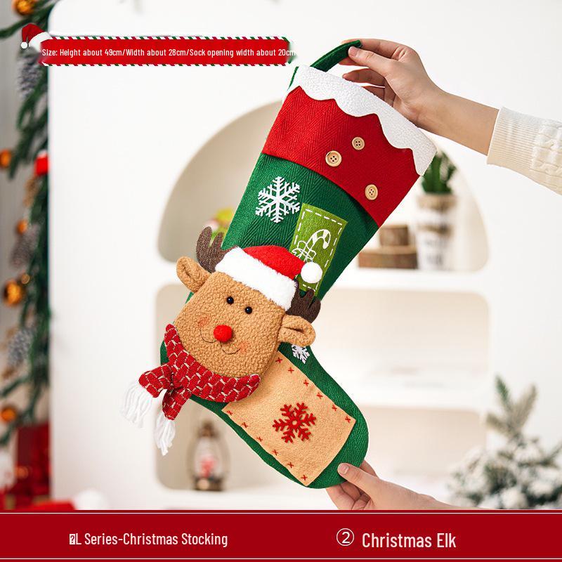 High-End 3D Cartoon Christmas Stockings - Decorative Holiday Ornaments