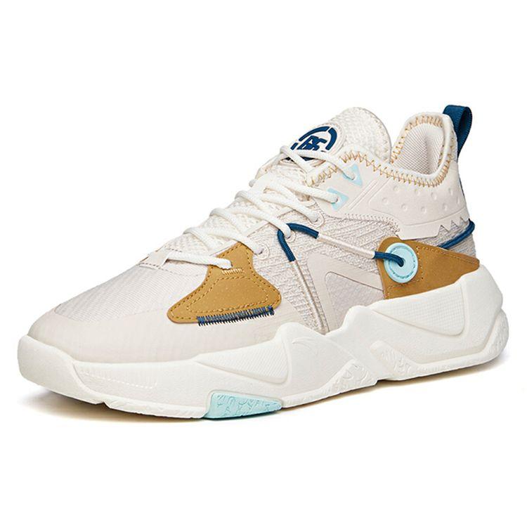 Anta Life Series Reject Mediocrity Non-Slip Shock Absorption Low-Top Sneakers Men Sneakers White Brown 112138084-4