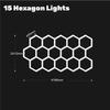 Hexagon LED Car Garage Light Assemble Ceiling Honeycomb Workshop Tube Lamp Auto Washingroom Repair Warehouse Lighting AC110/220V