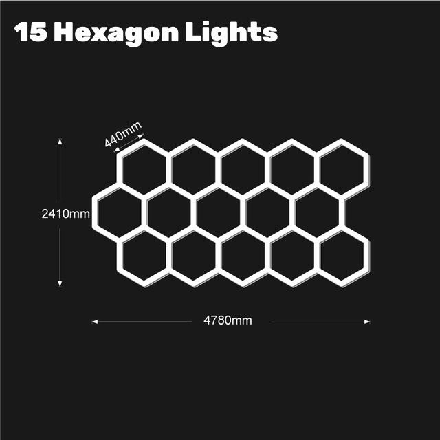 Hexagon LED Car Garage Light Assemble Ceiling Honeycomb Workshop Tube Lamp Auto Washingroom Repair Warehouse Lighting AC110/220V