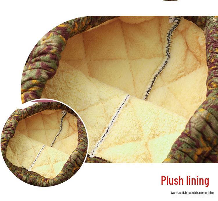 Mom's Winter Home Wear: Velvet & Thick Cotton Two-Piece Set for Middle-Aged & Elderly Women - Warm Jacket & Pants