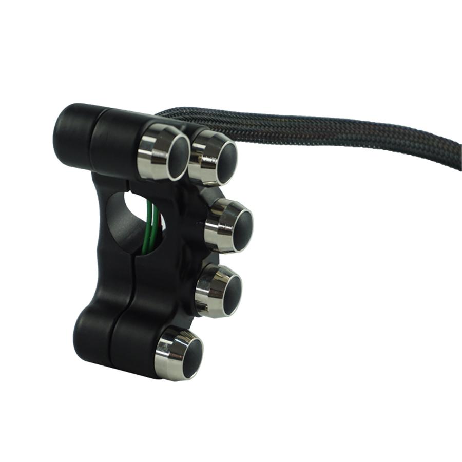Motorcycle 7/8"Handlebar Headlamp Hazard Brake Self Latch+Reset Buttons Switch