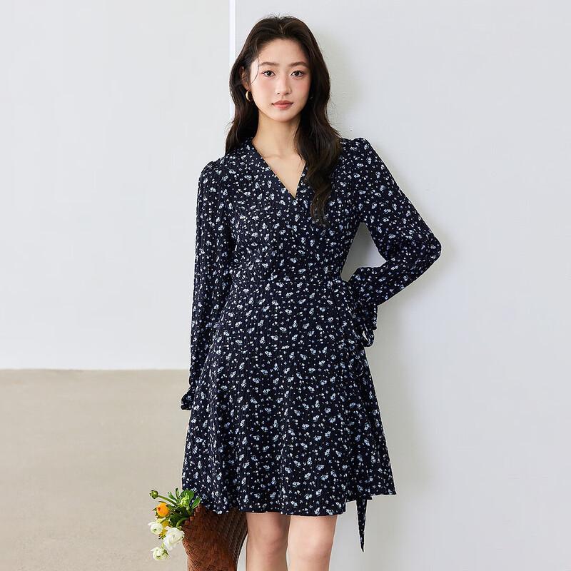 INMAN French V-Neck Floral A-Line Mini Dress XL