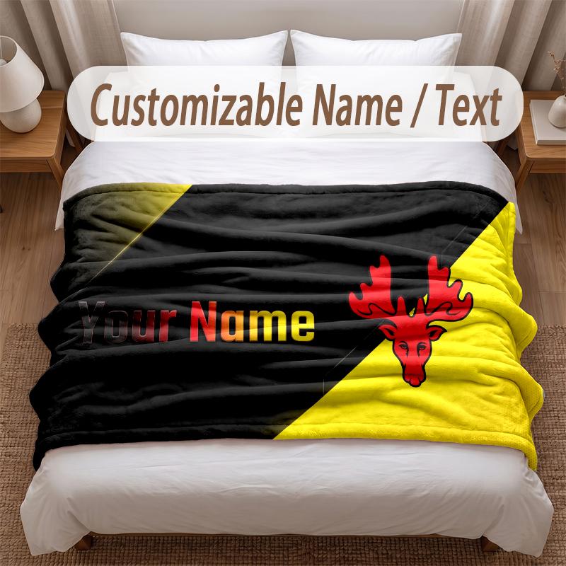 Watford FC Printed Flannel Blanket Custom Name Text Soft Warm Throw For Bedroom Holiday Gift