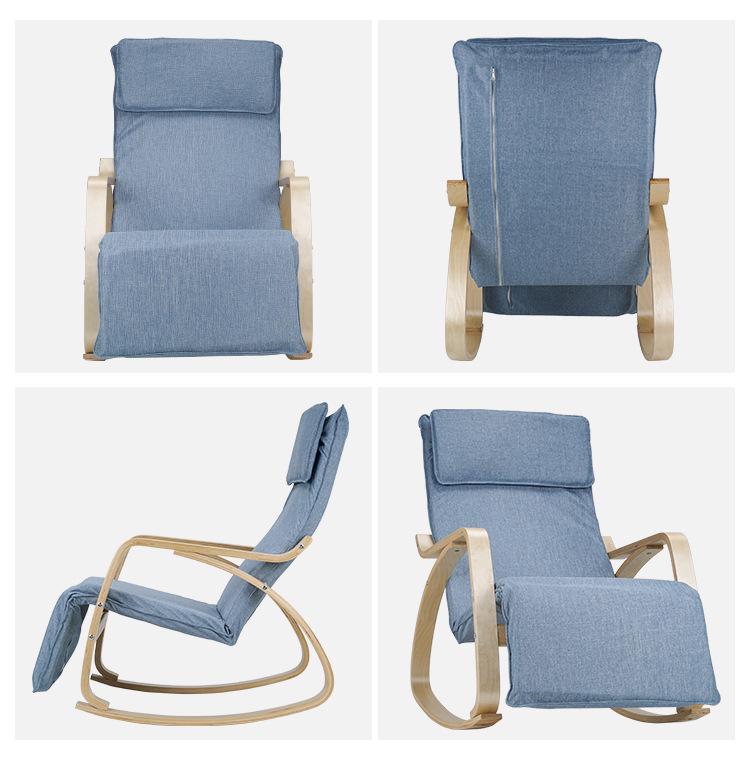 Nordic Korean Style Rocking Recliner: Folding Leisure Nap & Reading Chair Combo.