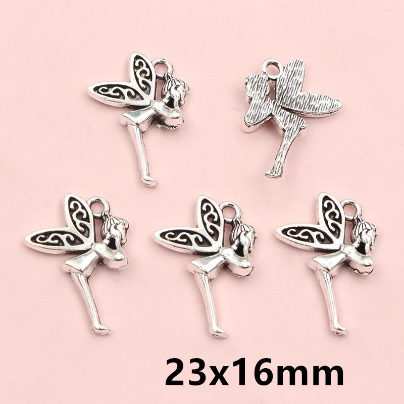 20pcs Angel Charms Pendant Zinc Alloy Metal Small Elf Girl DIY Jewelry Making Accessories Findings for Necklace Bracelet