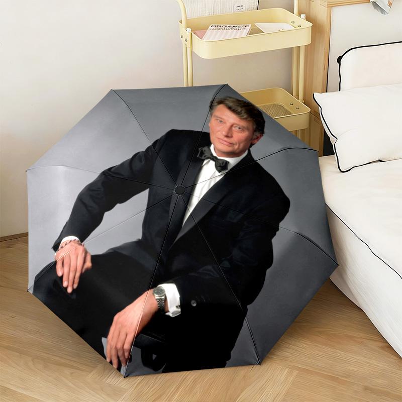 French legendary rock singer and actor Johnny Hallyday umbrella is suitable for all seasons, including home travel and outdoor activities Y13