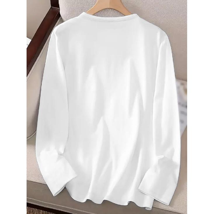Women's elegant long sleeves Watercolor butterfly flocking art pattern printed round neck Comfortable, soft, and breathable new style Fashionable,