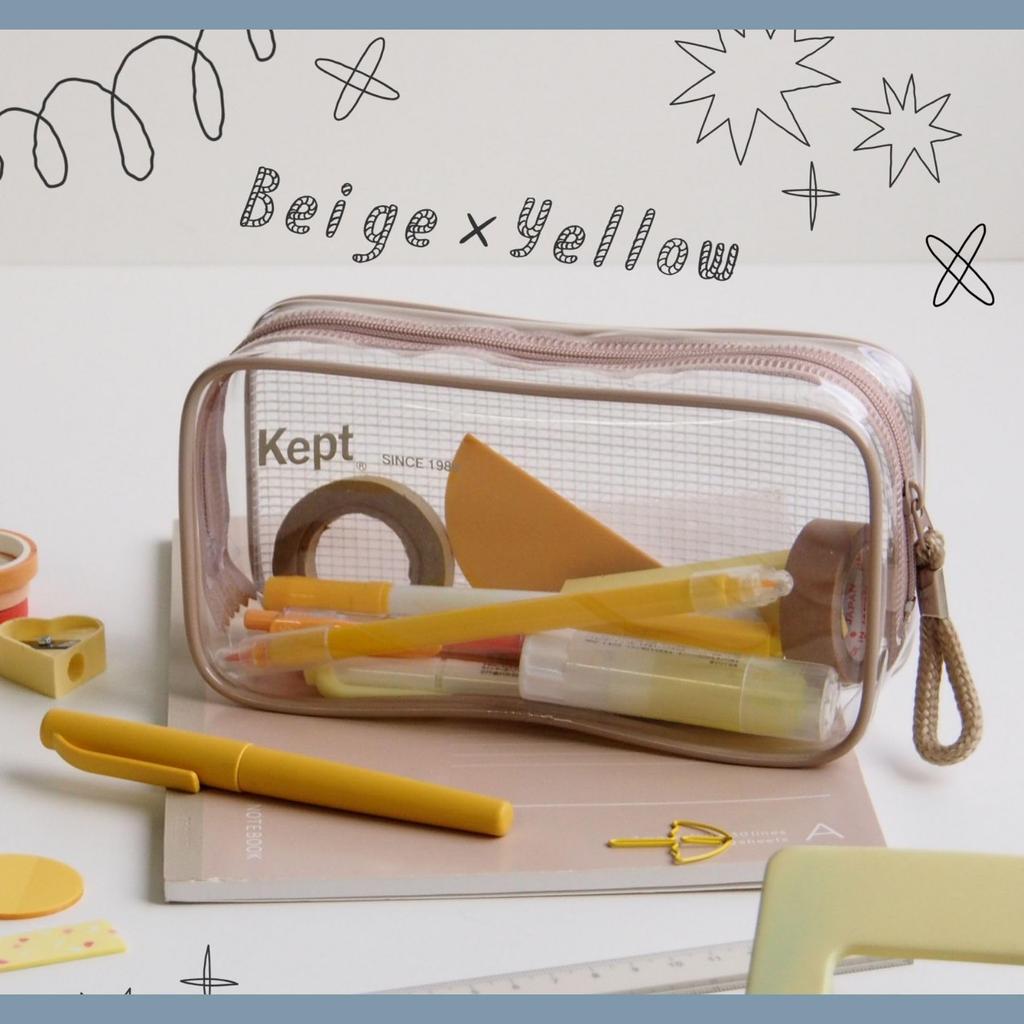 Raymay Fujii Kept Clear Pen Large Clear KPF9026A Pouch, Capacity, Blue-Gray,