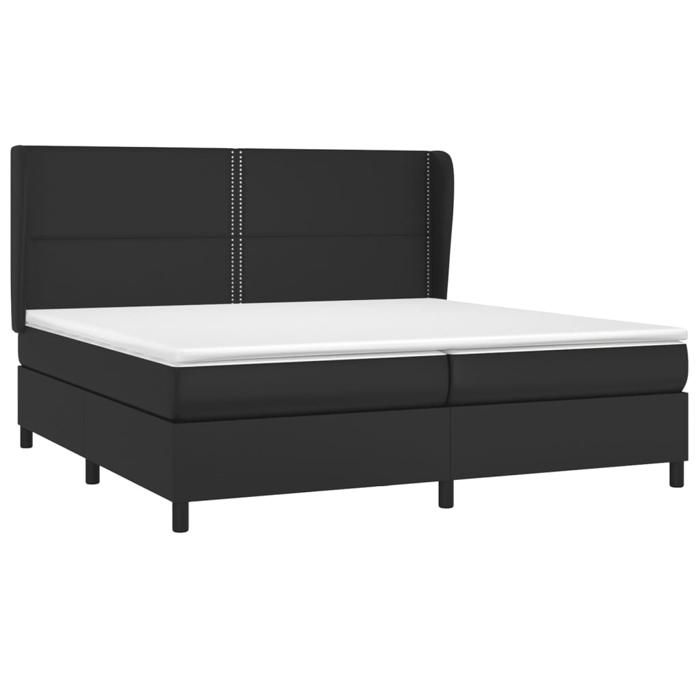 VidaXL Divan Bed with Mattress Black 200x200 Cm Faux Leather - Model 3128991