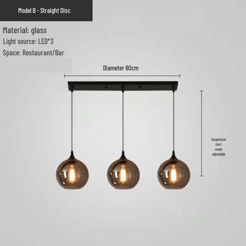 Modern Multi-Head Glass Chandelier Pendant for Dining Room