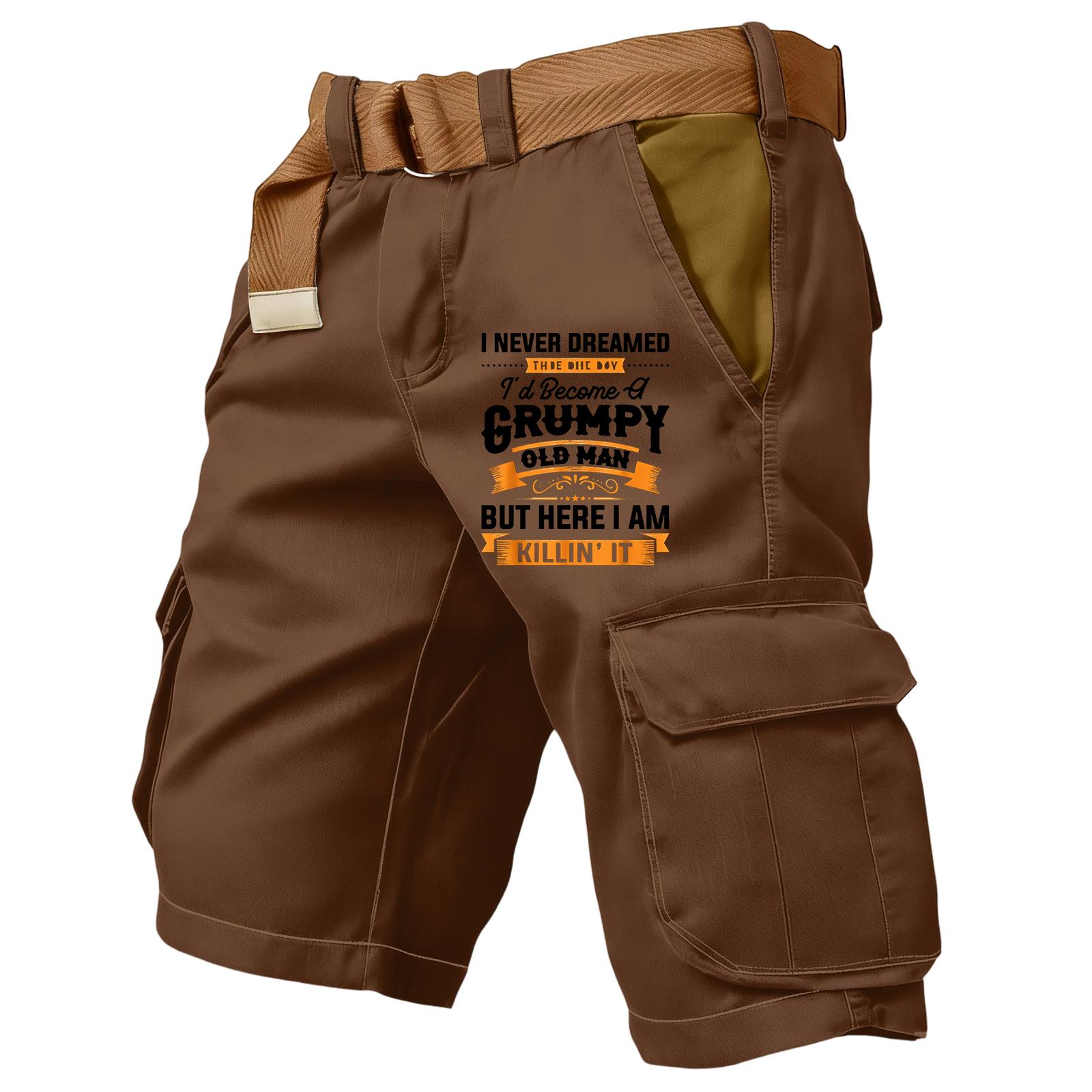

Mens Cargo Shorts Casual Fit with Multiple Pockets Mens Work Shorts for Daily Wear Mens Shorts Cargo for Outdoor Activities Cargo Shorts for Men XL винний