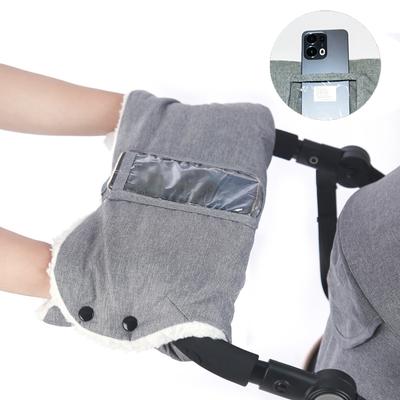 Rękawice zimowe dla przyszłych mam Rękawice na wózek dla mamy i dziecka z kieszenią na telefon i torebką na chusteczki Wiatroodporne Ochraniacze na ręce Ciepłe Rękawice Mrozoodporne