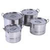 4PCS Stock Pot Set Stainless Steel Induction Cookware Soup Pot with Steam Rack for Kitchen Cooking