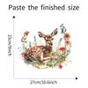 Playful Deer with Flowers and Greenery Toilet and Wall Sticker Set Waterproof Self-Adhesive Removable Decal for Bathroom WC Decoration